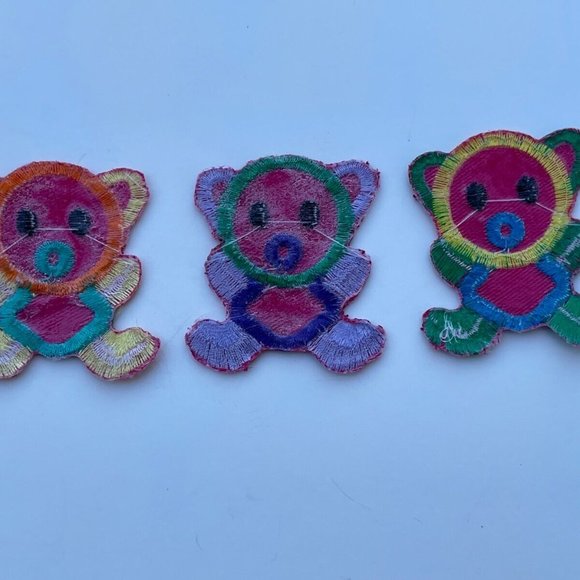 Lot of 3 Patches Multi Color Iron One Patches for craft Clothes Kids Embroidery - Picture 6 of 8